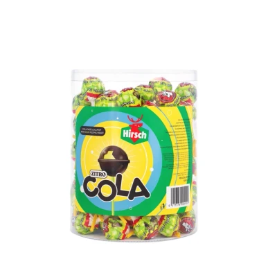 Afbeelding van Hirsch Zitro Cola Lolly, 100 Stuks, Pot Van 1,2 Kg Snoepgoed