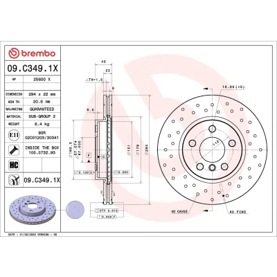 Afbeelding van Brembo Remschijven 09.C349.1X