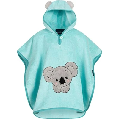 Afbeelding van Morgenstern Badponcho voor kinderen, baby, meisjes, jongens, badstof, capuchon, 100% katoen, 1 3 jaar
