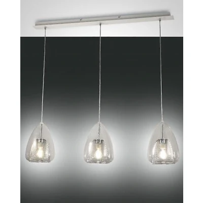 Afbeelding van Fabas Luce Hanglamp Britton, 3 lamps, transparant