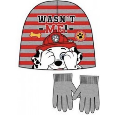 Afbeelding van Paw Patrol 2 delig Winterset Muts + Handschoenen Rood / Grijs One Size (± 3 7 jaar)
