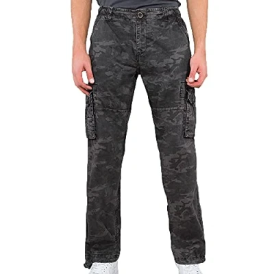 Afbeelding van Alpha Industries JET camo Cargobroek, Heren, Maat: 33, Black