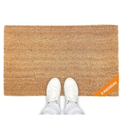Afbeelding van LucaHome Deurmat van natuurlijke kokosnoot, 70 x 40 cm, met antislip onderkant, gladde kokosmat, absorberend, ideaal voor buitendeuren of hal