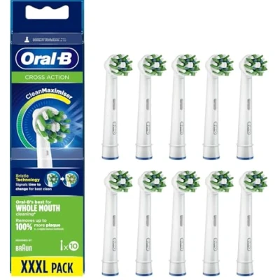 Afbeelding van Oral B Cross Action Pro Opzetborstels Met CleanMaximiser Technologie 10 Stuks