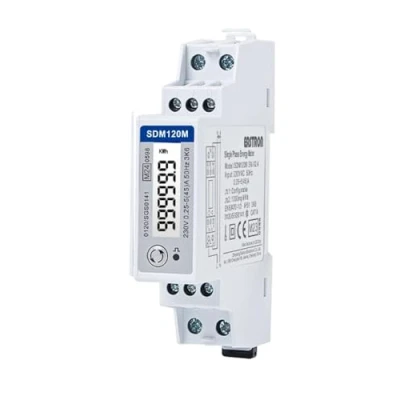 Afbeelding van Eastron SDM120 Modbus stroommeter eenfasig, DIN rail, 45 Amp kWh Pulse RS485 RTU Digitaal LCD display met achtergrondverlichting, MID/kalibratie