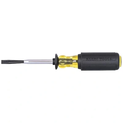 Afbeelding van KLEIN TOOLS 6024K Schroevendraaier met sleuf, 1/4 inch Split Blade Flat Head Driver, Positieve grijpactie, Kussen Grip Handvat