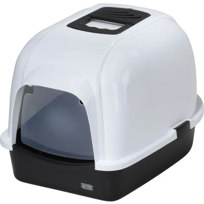 Afbeelding van Ebi Cat House Eclipse Kattenbak Zwart / Wit 43x56x40cm