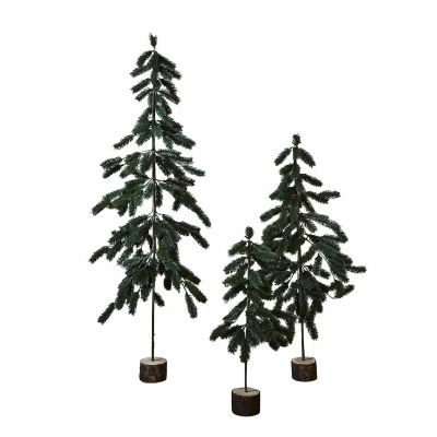 Afbeelding van LOBERON Kerstboom set van 3 Lorin groen
