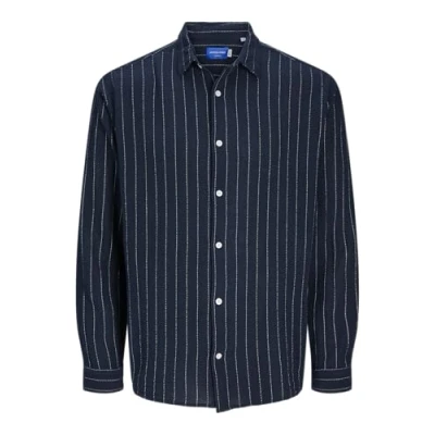 Afbeelding van Jorjoshua Loose Weave Shirt Ls, Hemelkap/Stripes: strepen, S