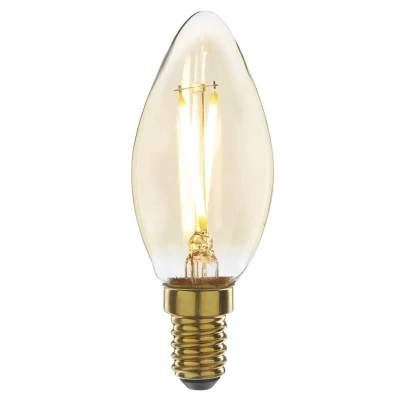 Afbeelding van Led filament E14 kaarslamp 2,5 Watt, flame (2200K) extra warm licht, dimbaar tot 0%, 200 lumen Ø35mm