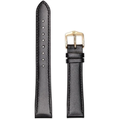 Afbeelding van Hirsh Horlogeband Osiris Zwart Leer 14mm