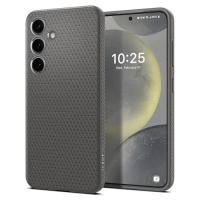Afbeelding van Samsung Galaxy S24 Hoesje Siliconen en TPU (zacht) Spigen Softcase/Backcover Grijs Telefoonhoesje Shockproof/Valbescherming