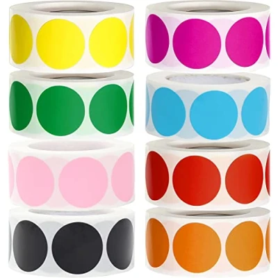 Afbeelding van 1 Inch Ronde Kleurcodering Dot Stickers, Verwijderbare Zelfklevende Cirkel Gekleurde Stickers Labels voor Inventaris Organiseren, Bestandsclassificatie (4000 stuks)