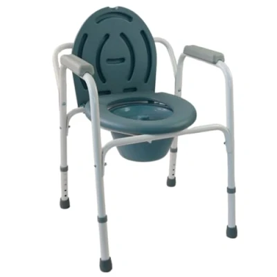 Afbeelding van Mobiclinic®, WC Stoel, Toiletstoel voor volwassenen, met deksel, Uitneembare emmer, Verstelbaar in 5 hoogtes, Model Arroyo, Antislip doppen, Armleuningen, Draagvermogen tot 100 KG, Stoel toilet