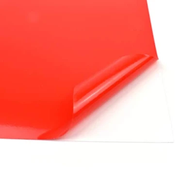 Afbeelding van Evergreen Goods 20 vellen A4 Kleurstof, zelfklevend, waterdicht, mat/glanzend knutselvinyl (plastic met kleverige achterkant) voor stansmachines (rood (glanzend))