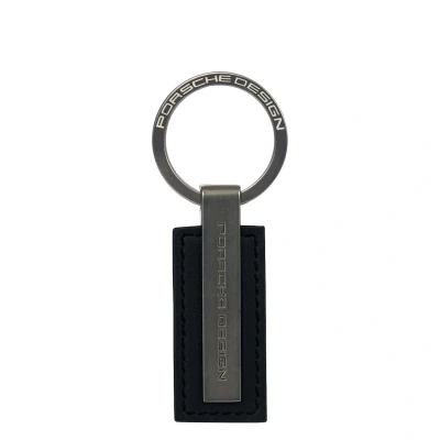 Afbeelding van PORSCHE DESIGN Leren Sleutelhanger Keyring Metal Bar Black Zwart