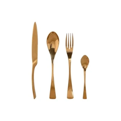 Afbeelding van Bestek Home ESPRIT Gouden Roestvrij staal 2 x 1,5 25,5 cm 16 Onderdelen