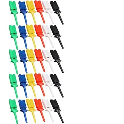 Afbeelding van CLDIY 6 kleuren mini smd ic test haak clip grabber probe jumper voor elektronische experiment 30 stuks