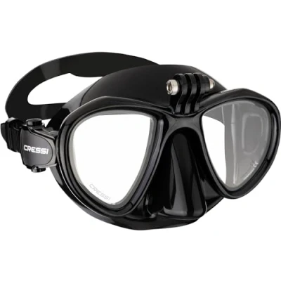 Afbeelding van CRESSI Metis Action Mask Black/Black Unisex duikmasker verminderd volume en Cam houder, zwart/zwart, eenheidsmaat