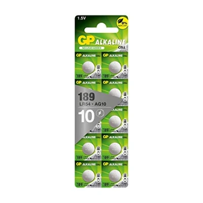 Afbeelding van GP alkaline batterij LR54 / V10GA, 10 Stuks knoopcellen LR1130 (GP189)