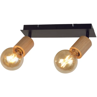 Afbeelding van Houten plafondlamp Spinny 2 lichts 50211 2NA