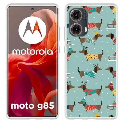 Afbeelding van Cazy Hoesje geschikt voor Motorola Moto G85 Siliconen Winterse Teckels