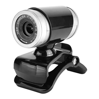 Afbeelding van Webcamera, USB Webcam Clip on 360 Graden 12 Megapixel HD Webcamera met Microfoon voor Laptop en Desktop(Zwart + zilver)