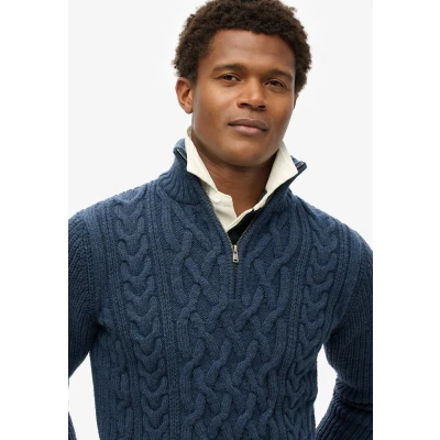 Afbeelding van Superdry JACOB CABLE KNIT HALF ZIP Heren Trui Maat 2XL