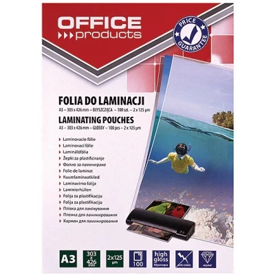 Afbeelding van Office Products lamineerhoes ft A3, 250 micron (2 x 125 micron), pak van 100 stuks