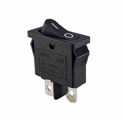 Afbeelding van Mini tuimelschakelaar, 7 x 19 mm, apparaatschakelaar, 2 pins, 250 VAC 6 A, 12 V, 20 A DC (6 9 24 125 V AC/DC), ON OFF zwart, tuimelschakelaar voor tafellamp, onverlicht