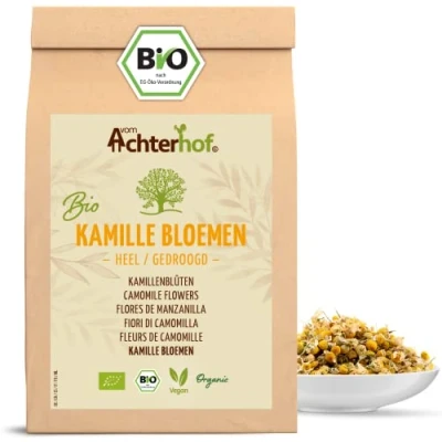 Afbeelding van Kamille bloemen biologisch 1000g heel en gedroogd in biologische kwaliteit kamillethee van hele 100% natuurlijk licht bitter delicaat smaak vom Achterhof