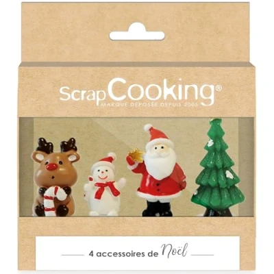 Afbeelding van Scrapcooking Sweet Xmas Plastic Cake Toppers set/4