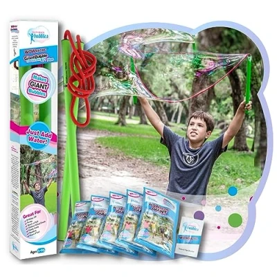Afbeelding van WOWMAZING Giant Bubbles kit Plus grote WAARDE bubbels inclusief Big Bubble Wand en Solution Concentraat (Maakt 1 liter bellen)…