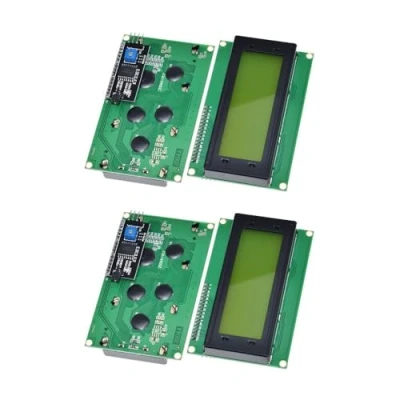 Afbeelding van 2 stuks IIC I2C serie 2004A 20x4 LCD weergavemodule groene achtergrondverlichting voor Arduino uitgerust met IIC/I2C interface adapter