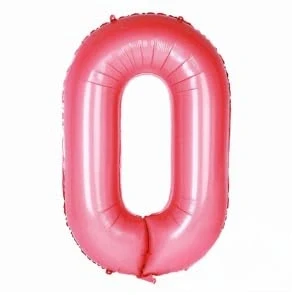 Afbeelding van Cijfer Ballonnen Ballon 0 70cm Roze Folie Opblaas Cijfers Verjaardag 10, 20, 30, 40, 50, 60, 70, 80, 90 jaar Versiering