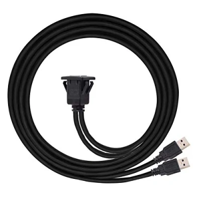 Afbeelding van Cablecc USB 3.0 verlenging, waterdicht, 1 m, AUX kabel met dashboardhouder (Dual 3.0)