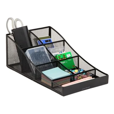 Afbeelding van Mind Reader COMP7MESH BLK Condiment Organizer Opslag, roestvrij staal, zwart metalen gaas