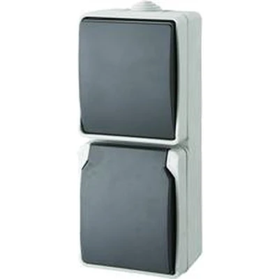 Afbeelding van GAO 9878 Standaard Schakel /stopcontact combinatie spatwaterdicht Grijs