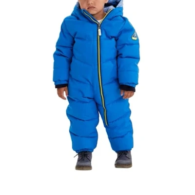 Afbeelding van Killtec Twinkly MNS ONPC B Skioverall voor kinderen, overall in dons look, sneeuwpak met capuchon, winterpak pluizige binnenvoering, neonblauw, 74/80