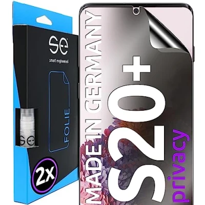 Afbeelding van S.E Beschermfolie voor Samsung Galaxy S20 Plus, privacy, privacyfolie, 2 x folies in een set uit Duitsland, anti spy folie, stofvrij en zonder luchtbellen, Plus privacyfolie