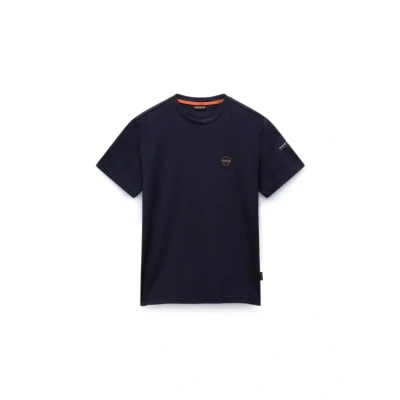 Afbeelding van Napapijri Badge Tshirt basic, Heren, Maat: XXL, Blu marine