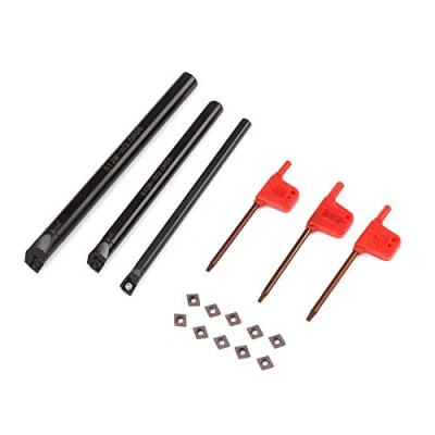 Afbeelding van SEAFRONT Ccmt0602 Draaimachine, CNC draaigereedschapsset, draaibank, binnendraaibeitel, houder + 10 stuks inzetstukken 3 sleutelaccessoires voor draaibanken