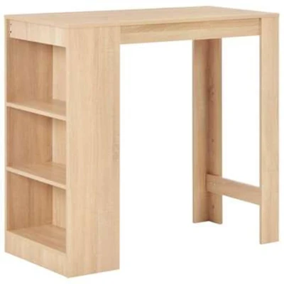 Afbeelding van Bartafel Met Schap 110X50X103 Cm Eikenkleurig 1 / Eiken
