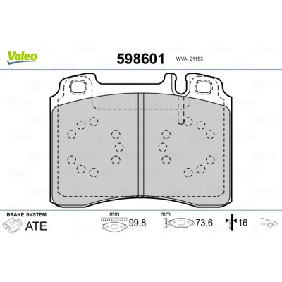 Afbeelding van Valeo Remblokset 598601