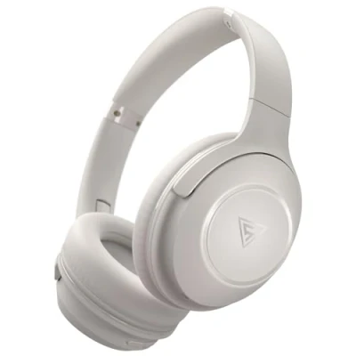 Afbeelding van DOQAUS Bluetooth hoofdtelefoon Draadloos, 70uur speeltijd 5.3 draadloze over het oor, 3 EQ modi, Hifi stereo opvouwbare met mic, zacht oorkussen(lichtgrijs)