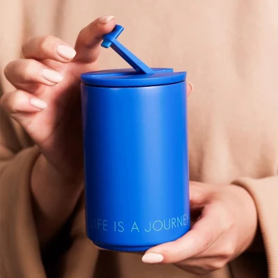 Afbeelding van Thermische mok, 350 ml, roestvrijstalen koffiemok, dubbelwandig geïsoleerd, lekvrij, koffiemok om mee te nemen, geïsoleerde houdt 6 uur warm, 12 koud, Sunshine Cup, Mosterd