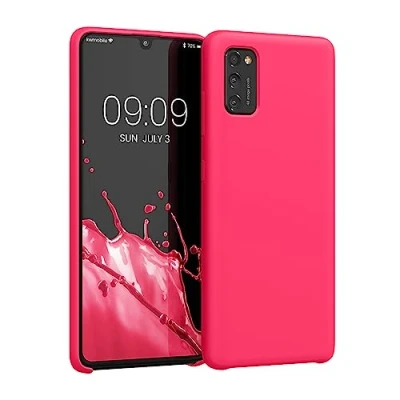 Afbeelding van kwmobile telefoonhoesje geschikt voor Samsung Galaxy A41 Hoesje met siliconen coating Smartphone case in neon roze