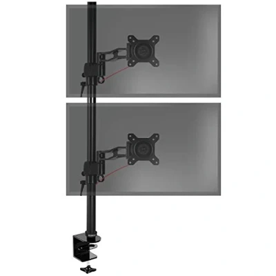 Afbeelding van Duronic DM35V2X2 Arm voor 2 Computermonitoren met Uitbreiding Verticale Dubbele Monitor PC Schermhouder Ergonomisch Bureau VESA 75 100 In hoogte verstelbaar Draaibaar