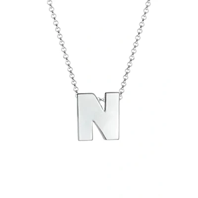 Afbeelding van Elli Buchstabe N Initialen Trend Minimal Ketting, Dames, Maat: 45, Silber