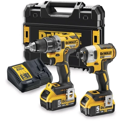 Afbeelding van DeWalt DCK268P2T Accuboormachine DCD791 + Slagschroevendraaier DCF887 18v 5.0Ah Li ion QW